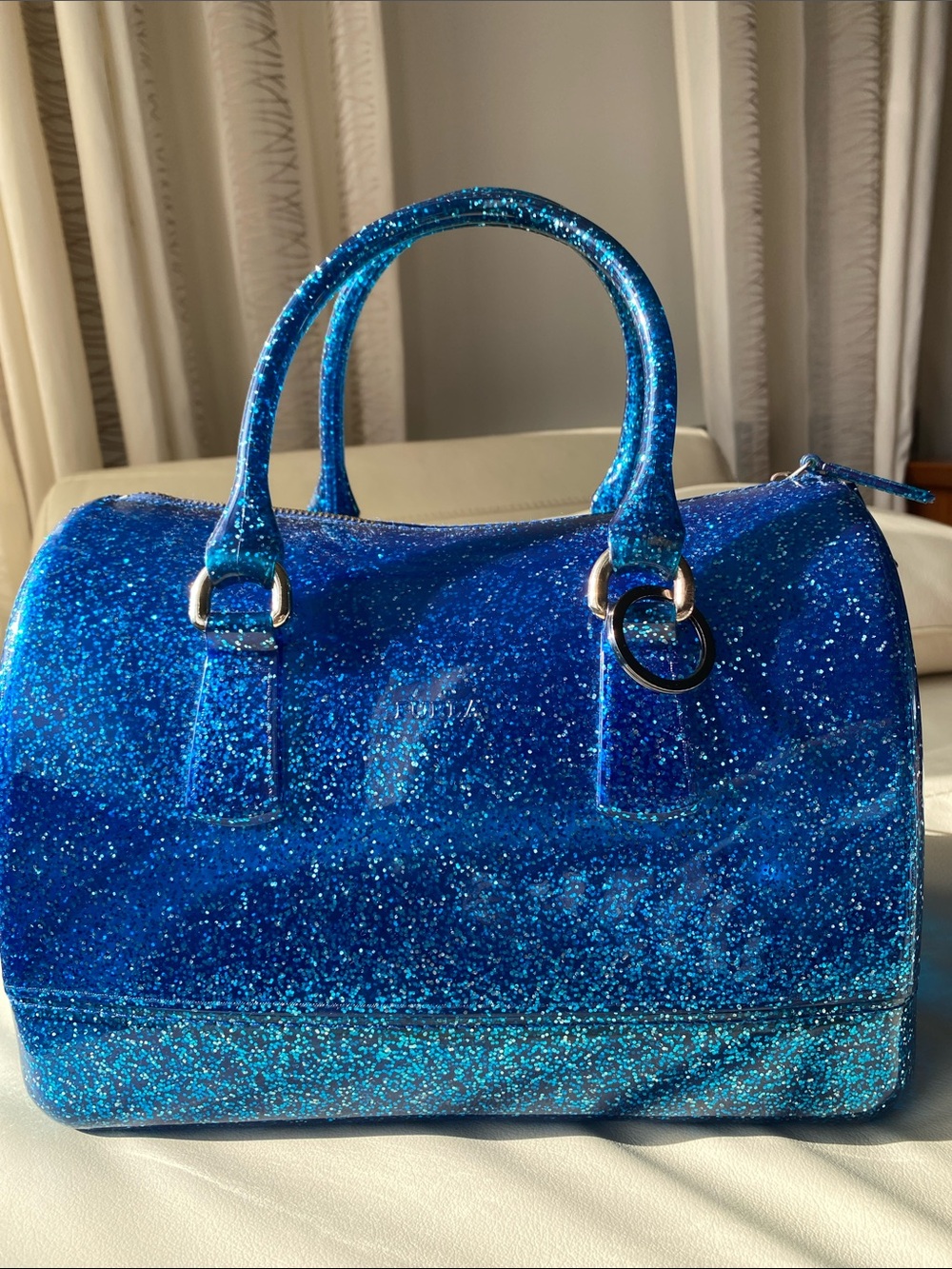 Furla Blue Glitter Candy bag - read description